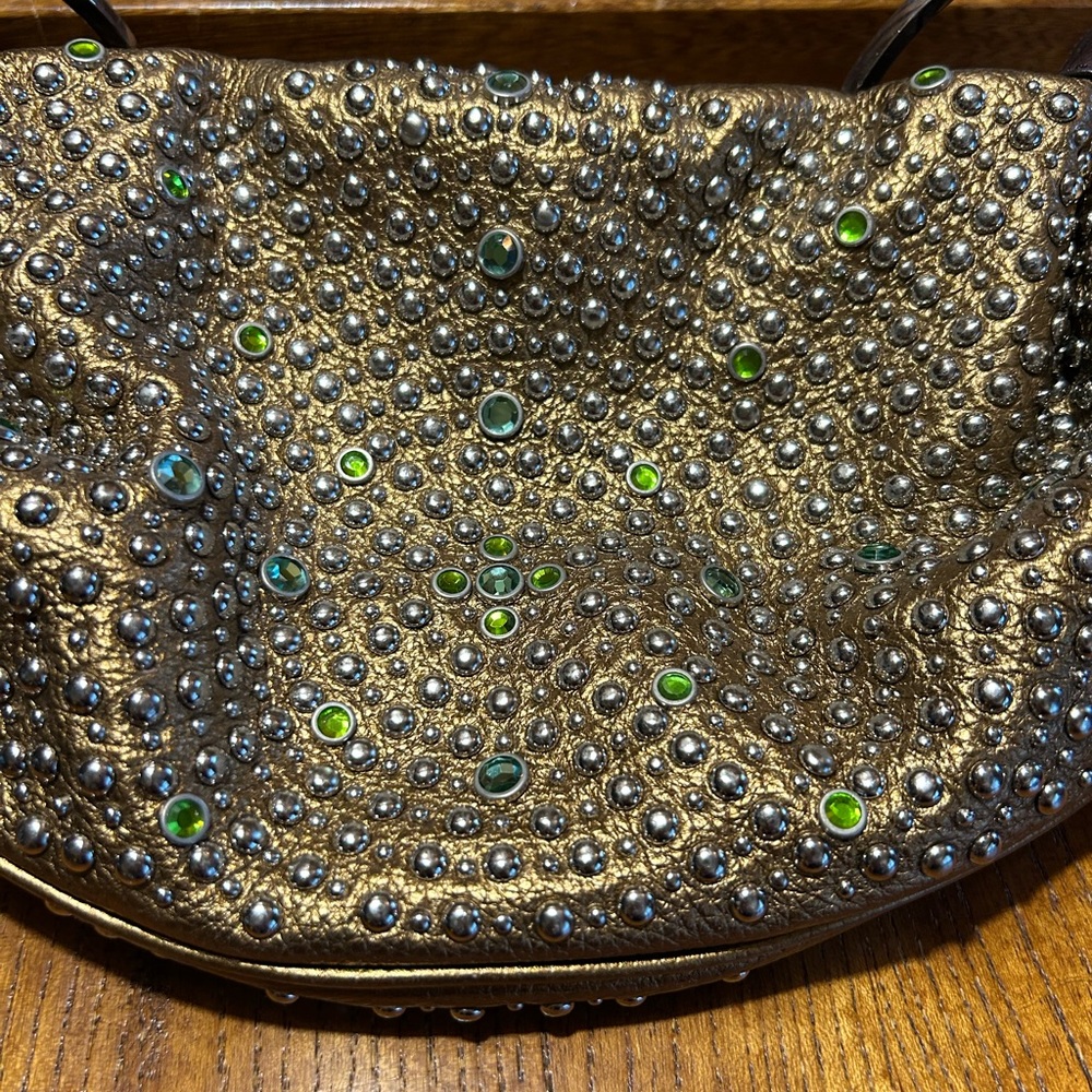 Cole Haan G Series Bronze Leather Studded Handbag/Wristlet Like New!! - Picture 10 of 13